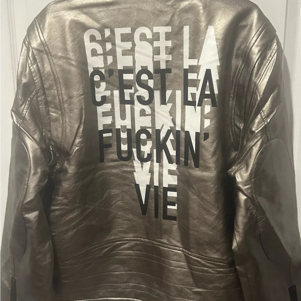 Create 2MRW Unisex Silver Metallic Jacket Size Medium MSRP $206.00 NWT